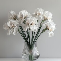 bouquet of white tulips in vase
