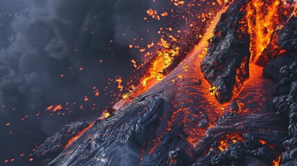 Intense Volcanic Eruption: Nature's Fierce Display