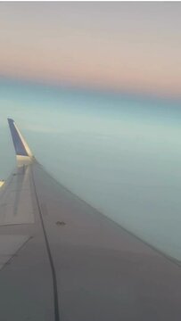 Airplane in the blue sky