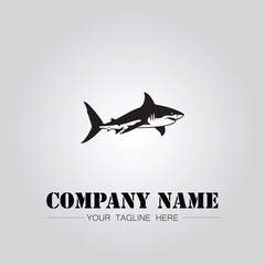 Shark silhouette illustration design for company logo vector image on the white background