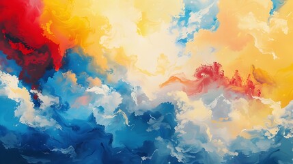 Vibrant Ethereal Clouds in Colorful Dramatic Swirling Sky Abstract Digital Wallpaper