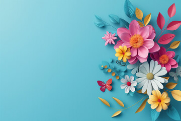 abstract background with flowers copy space area for text, graphic resources