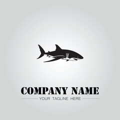 Shark silhouette illustration design for company logo vector image on the white background