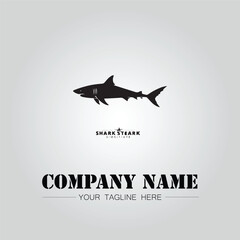 Shark silhouette illustration design for company logo vector image on the white background