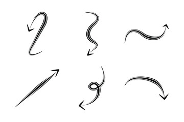 Double Arrow Direction Shape Curved Line Pictogram Symbol Visual Illustration Set