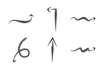 Double Arrow Direction Shape Curved Line Pictogram Symbol Visual Illustration Set