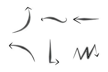 Double Arrow Direction Shape Curved Line Pictogram Symbol Visual Illustration Set