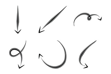 Double Arrow Direction Shape Curved Line Pictogram Symbol Visual Illustration Set