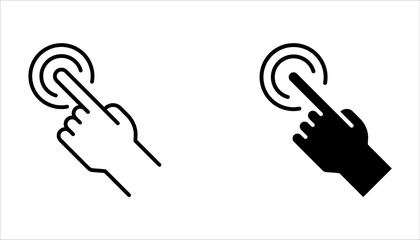 Hand click icon set. pointer icon vector. touch screen symbol on white background 
