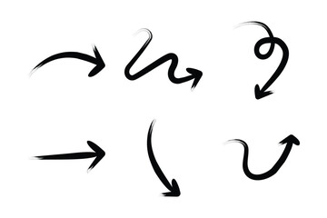 hand drawn arrow Shape black Glyph pictogram symbol visual illustration Set