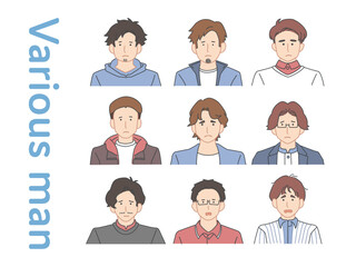 20代30代男性ビジネスアイコン集