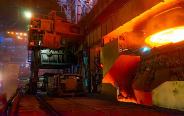 Iron and steel industry, steel mill in a metallurgical plant