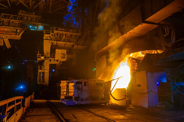 Iron and steel smelting plant in a metallurgical plant