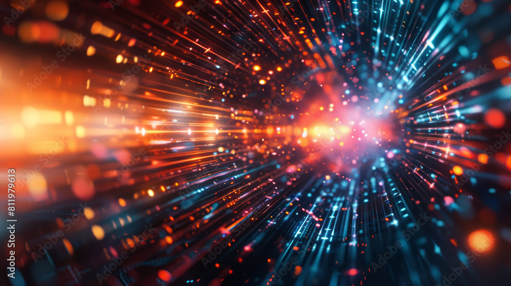 Poster futuristic electronic tech backdrop showcasing fluid lighting effects and animated components, creat