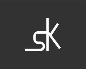 Obraz premium Creative Letter SK Logo Design Icon