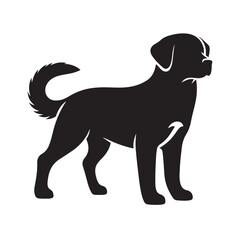 isolated black silhouette of a dog collection, Set of dog silhouette vector. Dogs and puppies in different breed, corgi, golden retriever, poses, sitting, standing, jump