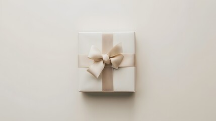 beauty of the gesture with a minimalist image of a gift box featuring an elegant card, placed against a pure white background to symbolize the purity of the sentiment.
