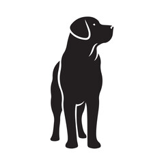 isolated black silhouette of a dog collection, Set of dog silhouette vector. Dogs and puppies in different breed, corgi, golden retriever, poses, sitting, standing, jump