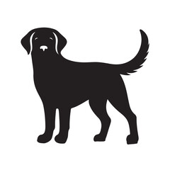 isolated black silhouette of a dog collection, Set of dog silhouette vector. Dogs and puppies in different breed, corgi, golden retriever, poses, sitting, standing, jump