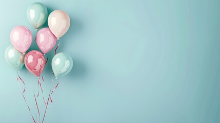 Balloons decoration celebration special moment copy space background