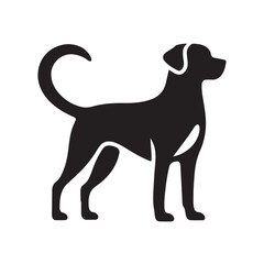 isolated black silhouette of a dog collection, Set of dog silhouette vector. Dogs and puppies in different breed, corgi, golden retriever, poses, sitting, standing, jump