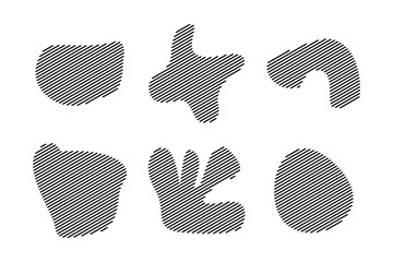 Blobs Abstract Fluid Shape Stripe lines Set Abstract Black Shapes Liquid Shape Elements Random Outline Fluid Shapes.