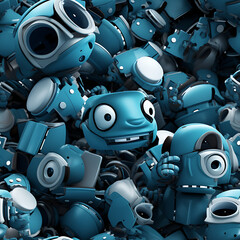 Obraz premium Robot digital art seamless pattern, the design for apply a variety of graphic works