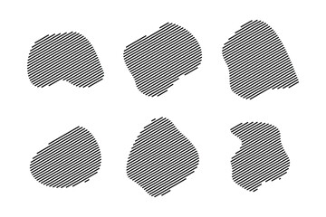 Blobs Abstract Fluid Shape Stripe lines Set Abstract Black Shapes Liquid Shape Elements Random Outline Fluid Shapes.