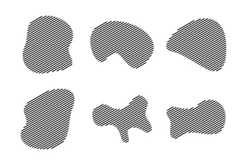 Blobs Abstract Fluid Shape Stripe lines Set Abstract Black Shapes Liquid Shape Elements Random Outline Fluid Shapes.