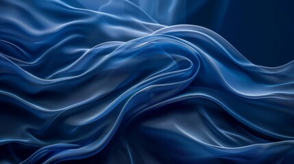 Obraz premium Wavy Dark Blue Background for Presentation Generative AI