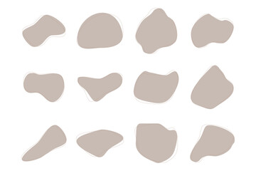 Blobs Abstract Fluid Shape Colored Set Abstract Black Shapes Liquid Shape Elements Random Outline Fluid Shapes.