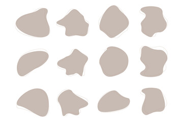 Blobs Abstract Fluid Shape Colored Set Abstract Black Shapes Liquid Shape Elements Random Outline Fluid Shapes.