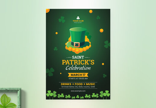 Saint Patricks Day Party Flyer Layout Template