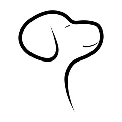 Dog face lineart logo 
