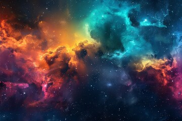 Obraz premium Galaxy in space with clouds, colorful stars on a black background 