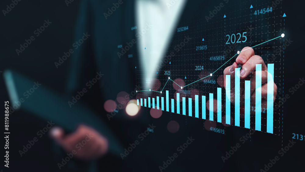 Poster business 2025 analytics tools charts and graphs with statistics to analyze business potential and fo
