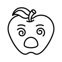 Dizzy emoji icon, dizziness expression vector design