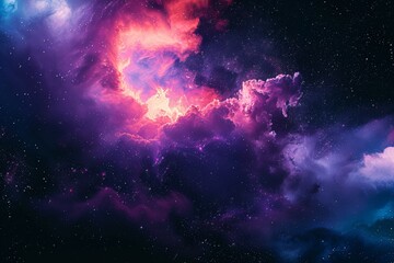 Fototapeta premium Galaxy in space with clouds, colorful stars on a black background 