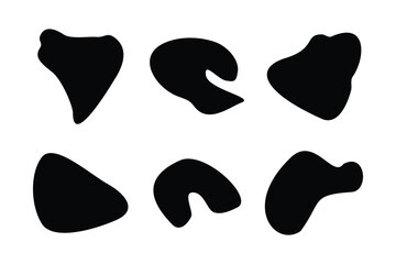 Blobs Abstract Fluid Shape set Abstract black shapes Liquid shape elements Random outline fluid shapes.