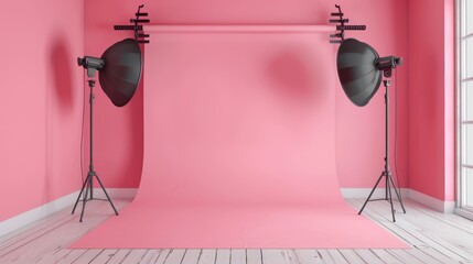 Modern Pink Graphy Studio Background for Presentations Generative AI
