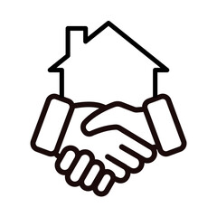 Land Acquisition , house sale. Icon line vector illustration