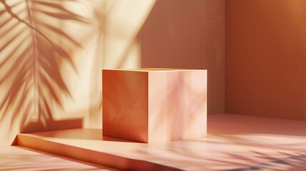 Empty Cube Stage for Cosmetic Product Presentation Generative AI