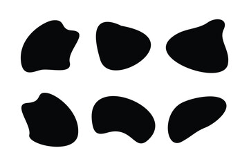 Blobs Abstract Fluid Shape set Abstract black shapes Liquid shape elements Random outline fluid shapes.