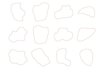 Blobs Abstract Fluid Linear shape set Abstract black shapes Liquid shape elements Random outline fluid shapes.