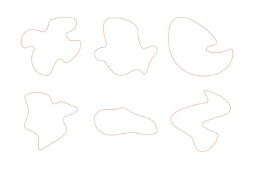 Blobs Abstract Fluid Linear shape set Abstract black shapes Liquid shape elements Random outline fluid shapes.
