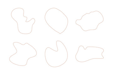 Blobs Abstract Fluid Linear shape set Abstract black shapes Liquid shape elements Random outline fluid shapes.