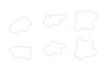 Blobs Abstract Fluid Linear shape set Abstract black shapes Liquid shape elements Random outline fluid shapes.