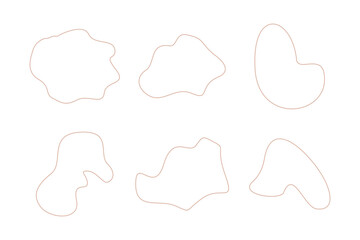Blobs Abstract Fluid Linear shape set Abstract black shapes Liquid shape elements Random outline fluid shapes.