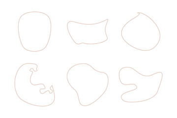 Blobs Abstract Fluid Linear shape set Abstract black shapes Liquid shape elements Random outline fluid shapes.