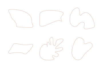 Blobs Abstract Fluid Linear shape set Abstract black shapes Liquid shape elements Random outline fluid shapes.